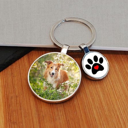 Personalised Pawprint Photo Keyring Personalised Pawprint Photo Keyring