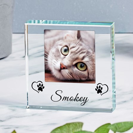 Personalised Pet Name And Photo Glass Token Personalised Pet Name And Photo Glass Token