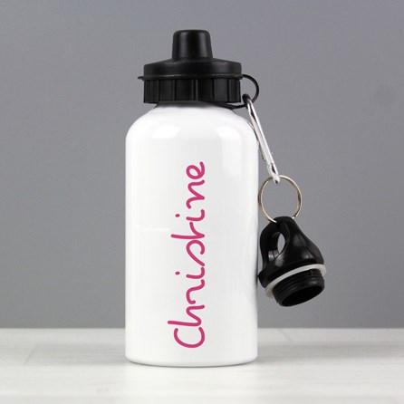 Personalised Pink Name Water Bottle Personalised Pink Name Water Bottle