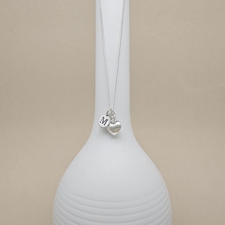 Personalised Silver Pillow Heart Necklace Personalised Silver Pillow Heart Necklace