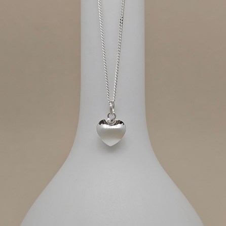 Personalised Silver Pillow Heart Necklace Personalised Silver Pillow Heart Necklace
