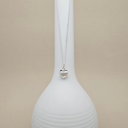 Personalised Silver Pillow Heart Necklace Personalised Silver Pillow Heart Necklace