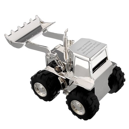 Personalised Silver Plated Digger Money Box Personalised Silver Plated Digger Money Box