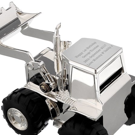 Personalised Silver Plated Digger Money Box Personalised Silver Plated Digger Money Box