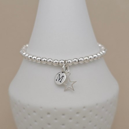 Personalised Silver Star Friendship Bracelet Personalised Silver Star Friendship Bracelet