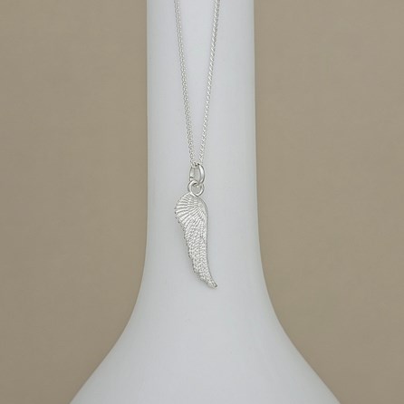 Personalised Sterling Silver Angel Wing Necklace Personalised Sterling Silver Angel Wing Necklace