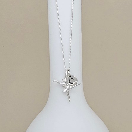 Personalised Sterling Silver Arabesque Ballerina Necklace Personalised Sterling Silver Arabesque Ballerina Necklace