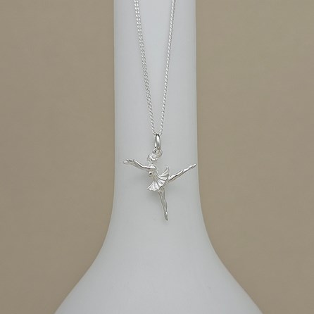 Personalised Sterling Silver Arabesque Ballerina Necklace Personalised Sterling Silver Arabesque Ballerina Necklace