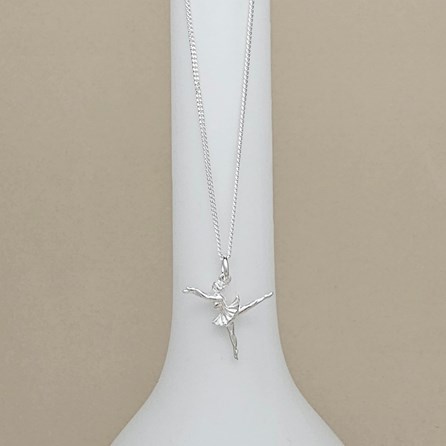 Personalised Sterling Silver Arabesque Ballerina Necklace Personalised Sterling Silver Arabesque Ballerina Necklace