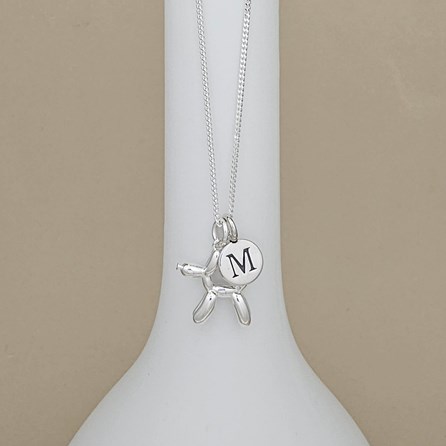 Personalised Sterling Silver Balloon Dog Necklace Personalised Sterling Silver Balloon Dog Necklace