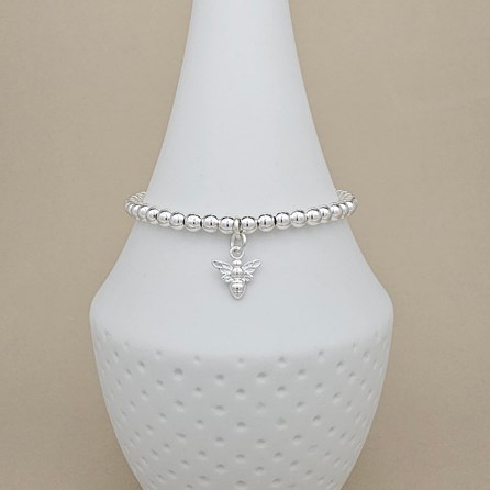 Personalised Sterling Silver Bee Charm Bracelet Personalised Sterling Silver Bee Charm Bracelet