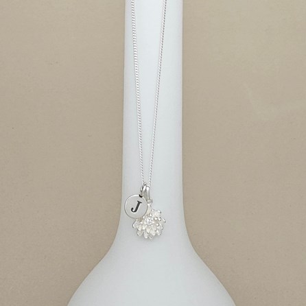Personalised Sterling Silver Chrysanthemum Flower Necklace Personalised Sterling Silver Chrysanthemum Flower Necklace