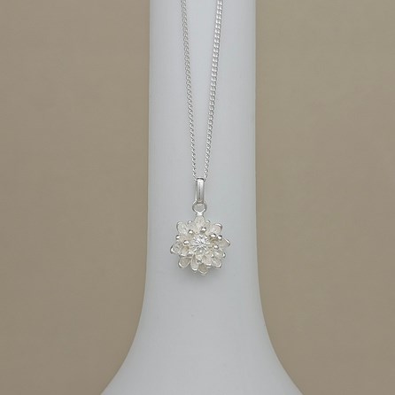 Personalised Sterling Silver Chrysanthemum Flower Necklace Personalised Sterling Silver Chrysanthemum Flower Necklace