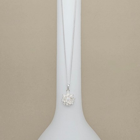 Personalised Sterling Silver Chrysanthemum Flower Necklace Personalised Sterling Silver Chrysanthemum Flower Necklace