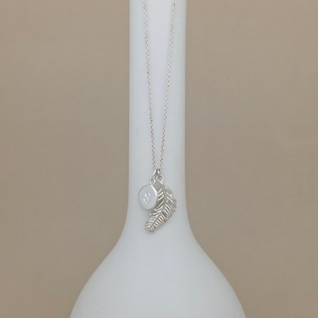 Personalised Sterling Silver Falling Feather Necklace