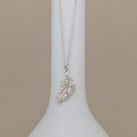 Personalised Sterling Silver Falling Feather Necklace