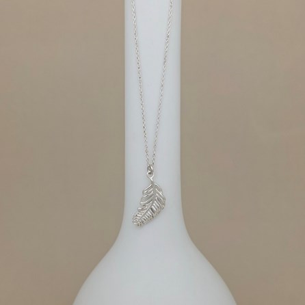 Personalised Sterling Silver Falling Feather Necklace