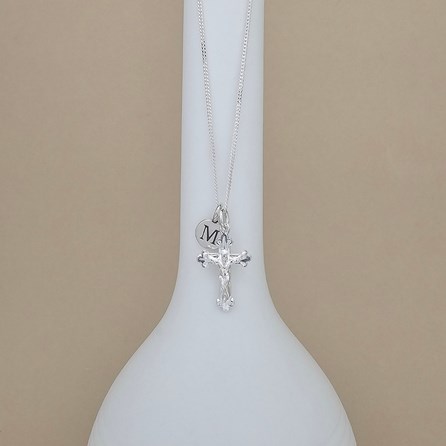 Personalised Sterling Silver Fancy Crucifix Necklace Personalised Sterling Silver Fancy Crucifix Necklace