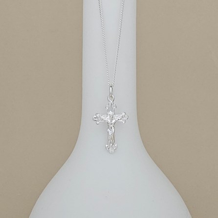 Personalised Sterling Silver Fancy Crucifix Necklace Personalised Sterling Silver Fancy Crucifix Necklace