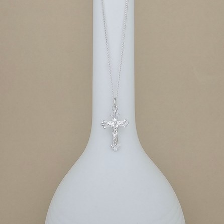 Personalised Sterling Silver Fancy Crucifix Necklace Personalised Sterling Silver Fancy Crucifix Necklace