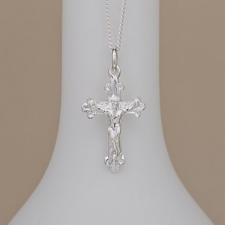 Personalised Sterling Silver Fancy Crucifix Necklace Personalised Sterling Silver Fancy Crucifix Necklace