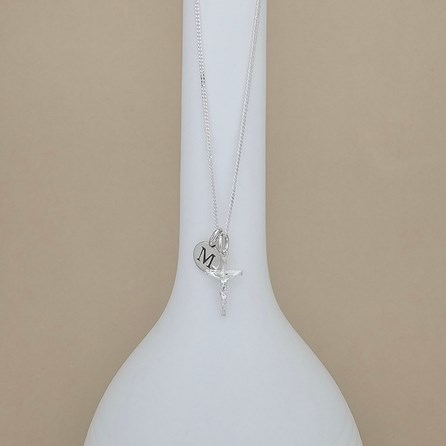 Personalised Sterling Silver Mini Crucifix Necklace Personalised Sterling Silver Mini Crucifix Necklace