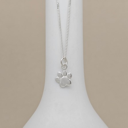 Personalised Sterling Silver Paw Print Necklace Personalised Sterling Silver Paw Print Necklace