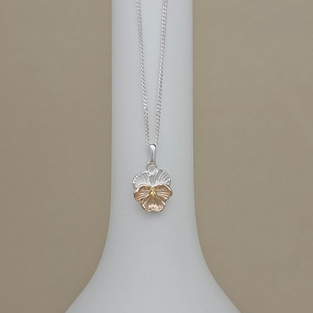 Personalised Sterling Silver Violet Flower Necklace Personalised Sterling Silver Violet Flower Necklace