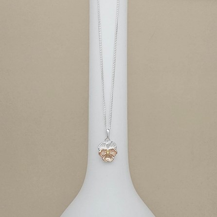 Personalised Sterling Silver Violet Flower Necklace Personalised Sterling Silver Violet Flower Necklace