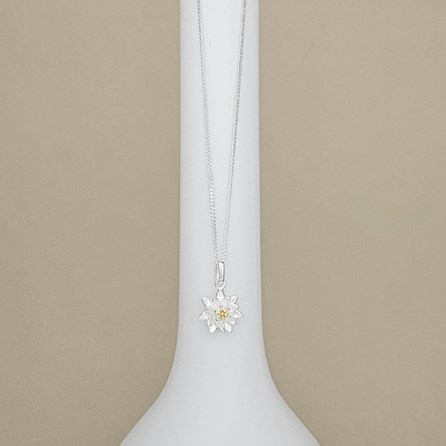 Personalised Sterling Silver Waterlily Flower Necklace Personalised Sterling Silver Waterlily Flower Necklace
