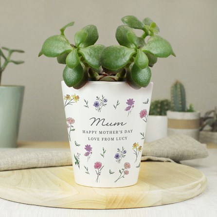 Personalised Wild Flowers Plant Pot Personalised Wild Flowers Plant Pot