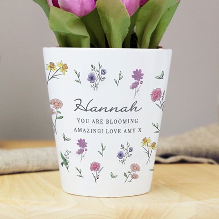 Personalised Wild Flowers Plant Pot Personalised Wild Flowers Plant Pot