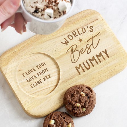 Personalised 'World's Best' Wooden Coaster Tray Personalised 'World's Best' Wooden Coaster Tray