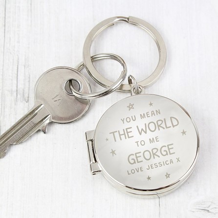 Personalised 'You Mean The World To Me' Photo Keyring Personalised 'You Mean The World To Me' Photo Keyring