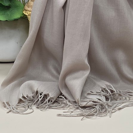 Plain Lightweight Tassel Scarf in Nude Plain Lightweight Tassel Scarf in Nude