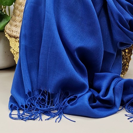 Plain Lightweight Tassel Scarf in Royal Blue Plain Lightweight Tassel Scarf in Royal Blue