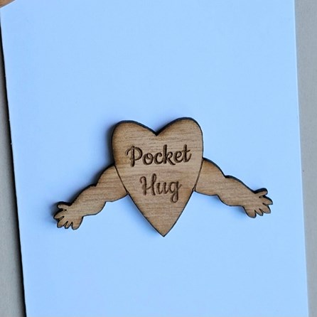 'Pocket Hug' Wooden Token and Card 'Pocket Hug' Wooden Token and Card