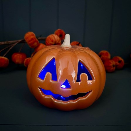 Porcelain Light Up Pumpkin Halloween Decoration Porcelain Light Up Pumpkin Halloween Decoration