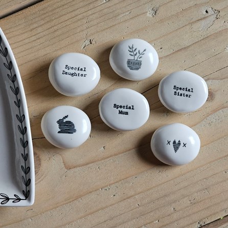 Porcelain Sentiment Pebble Porcelain Sentiment Pebble