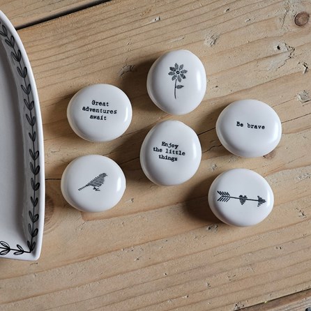 Porcelain Sentiment Pebble Porcelain Sentiment Pebble