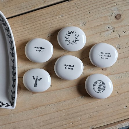 Porcelain Sentiment Pebble Porcelain Sentiment Pebble