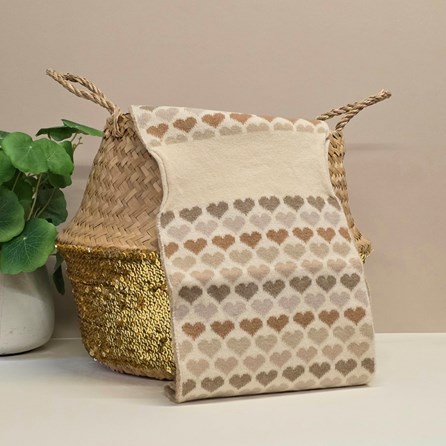 Pull Through Hearts Scarf in Taupe Pull Through Hearts Scarf in Taupe