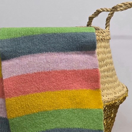 Rainbow Mix Classic Knit Colour Block Stripe Scarf Rainbow Mix Classic Knit Colour Block Stripe Scarf