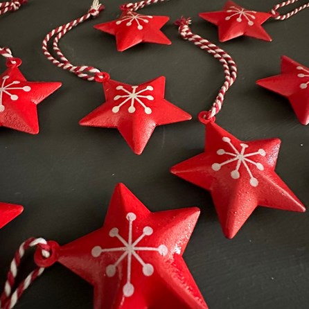 Red Metal Star Hanging Decoration Red Metal Star Hanging Decoration