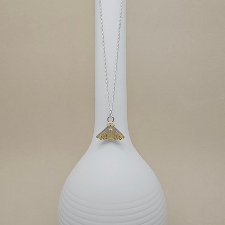 Rhodium and Gold Plated Moth Charm Necklace Rhodium and Gold Plated Moth Charm Necklace