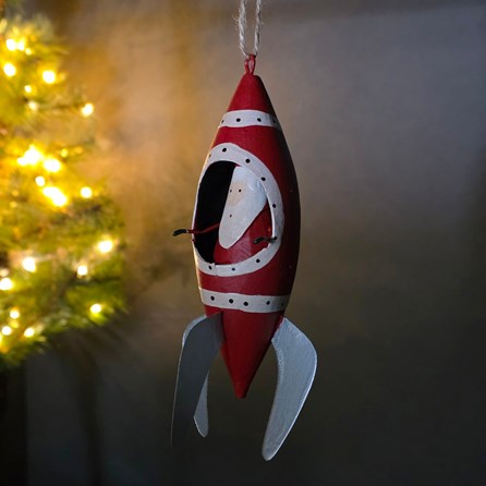 Rocket Man Santa Hanging Christmas Decoration