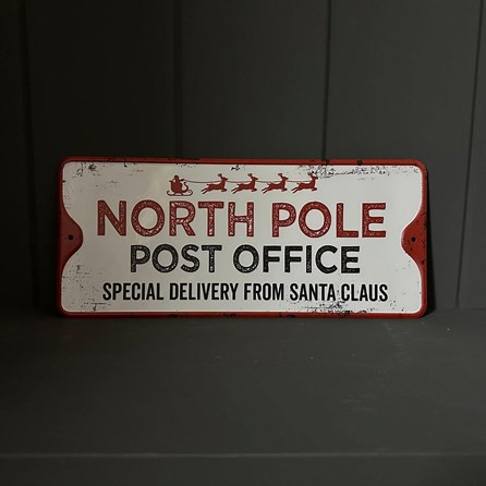 Rustic Metal 'North Pole Post Office' Christmas Sign Rustic Metal 'North Pole Post Office' Christmas Sign