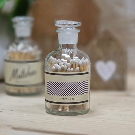 Safety Matches in Glass Bottle - White Safety Matches in Glass Bottle - White