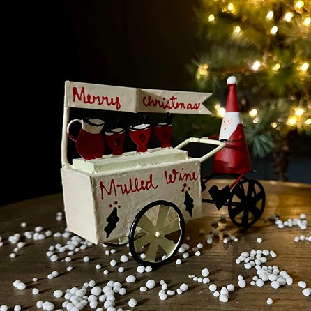 Santa With Mulled Wine Cart Christmas Decoration Santa With Mulled Wine Cart Christmas Decoration