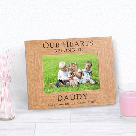 Personalised 'Our Hearts Belong To Daddy' Photo Frame Personalised 'Our Hearts Belong To Daddy' Photo Frame